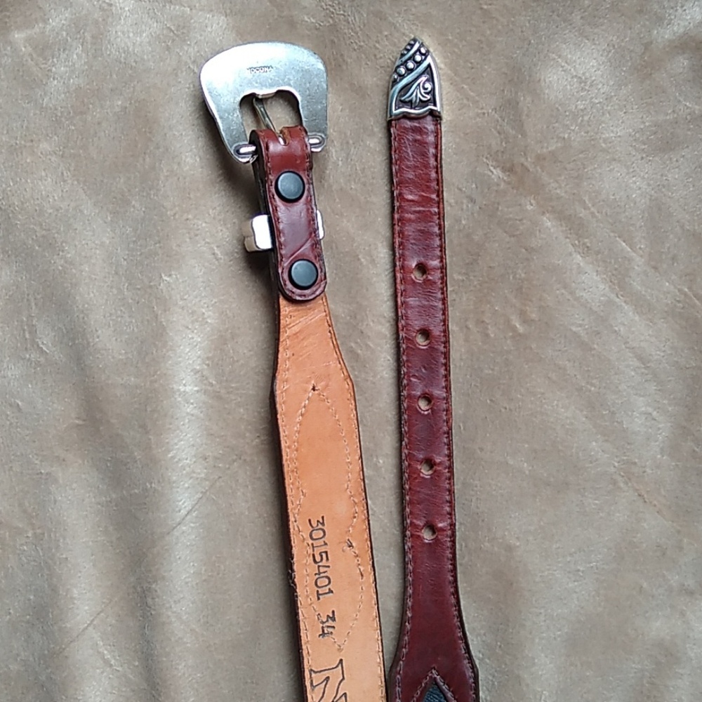 Nocona Leather Belt size 34 - Picture 3 of 8